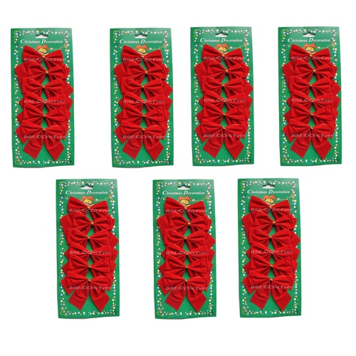 42 kleine Schleifen rot Weihnachten Weihnachtsschleifen Schleife Christbaum 7,5cm - zum Schließen ins Bild klicken